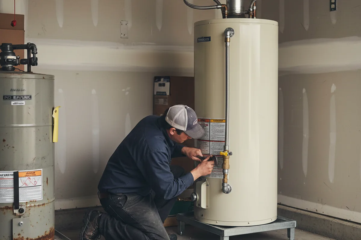 Water heater and shutoff valve replacement in Elgin