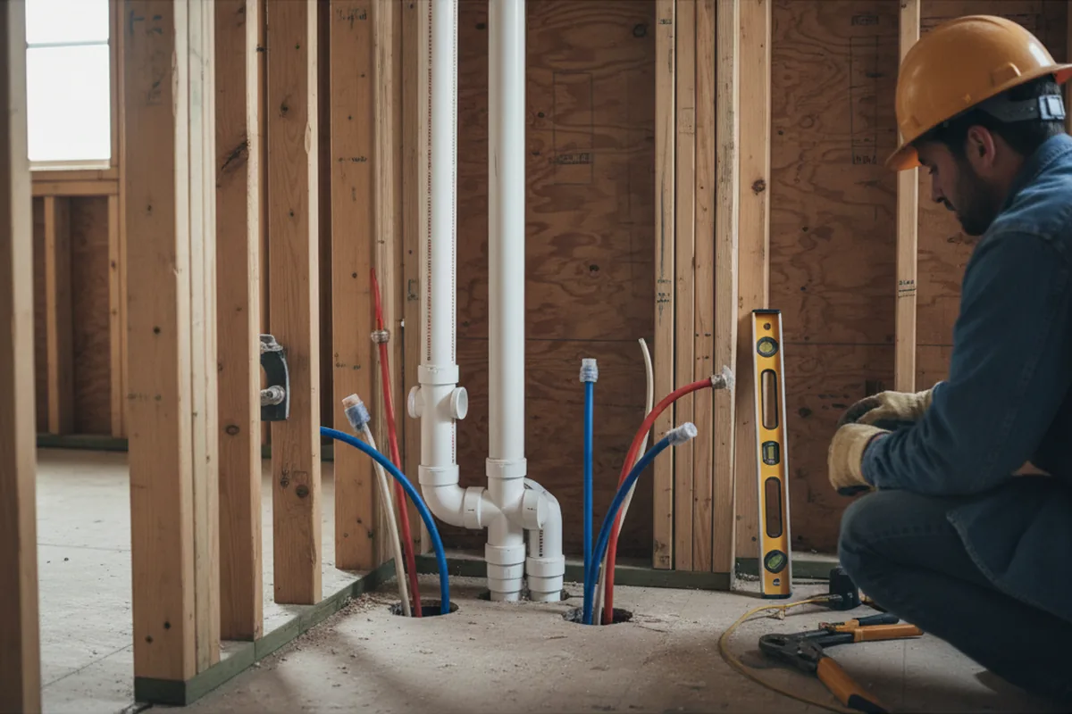 Drain and supply rough-in during Garbage Disposal Repair in Elgin